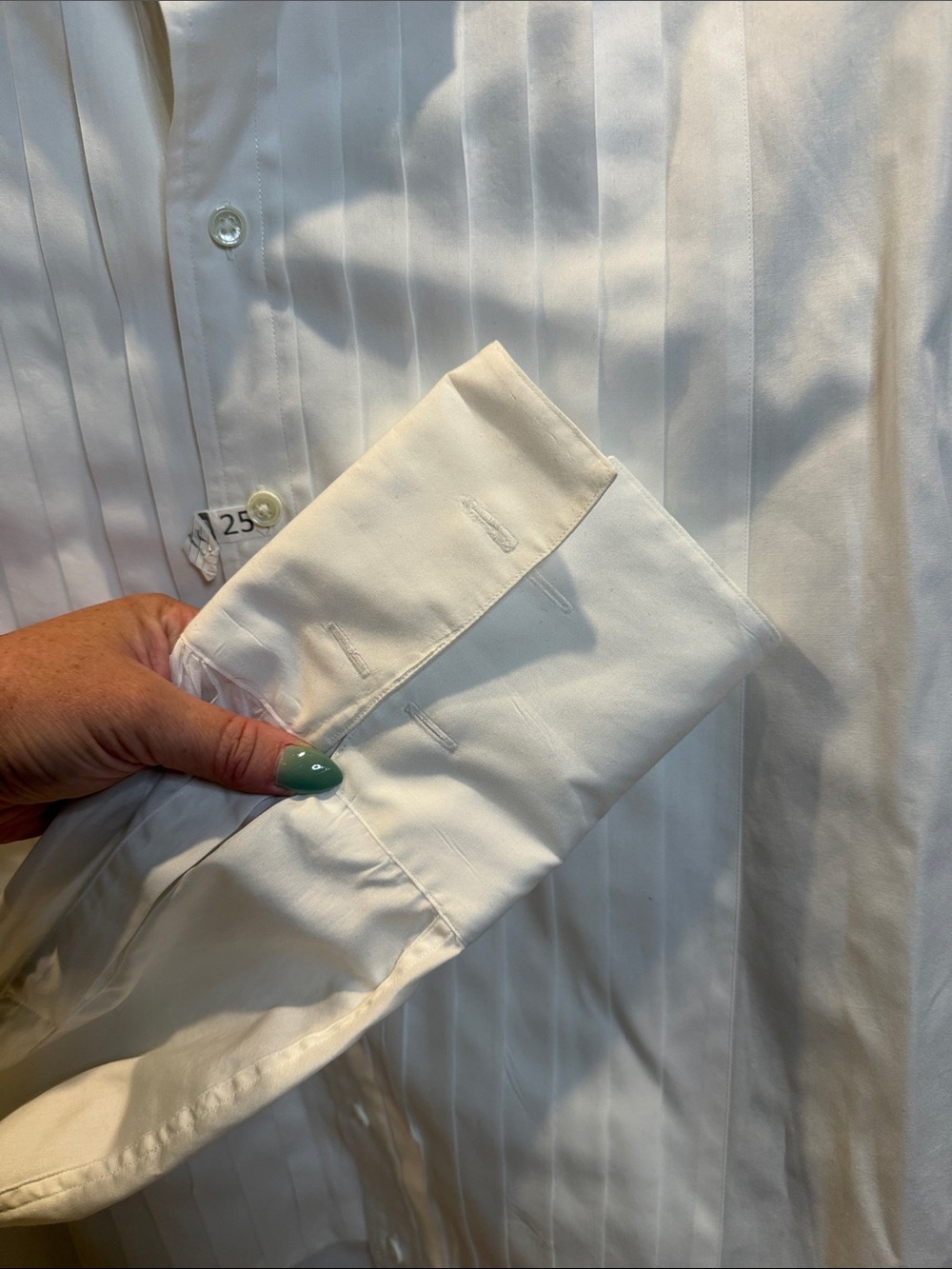 Rugby Ralph Lauren White Pleated Men's Dress Shirt - Picture 4 of 4